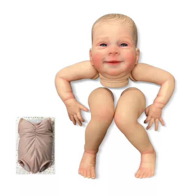 19in Painted Reborn Doll Kits Lifelike Newborn Baby 3D Skin Soft Body DIY Toys