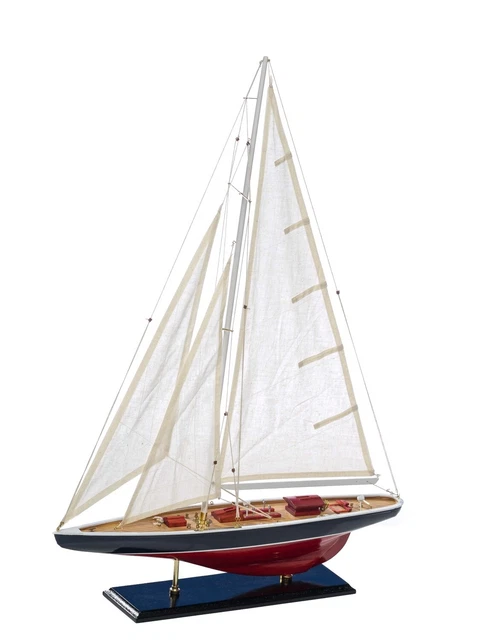 Aubaho Modèle de voilier Yacht à voiles Bois 135 cm
