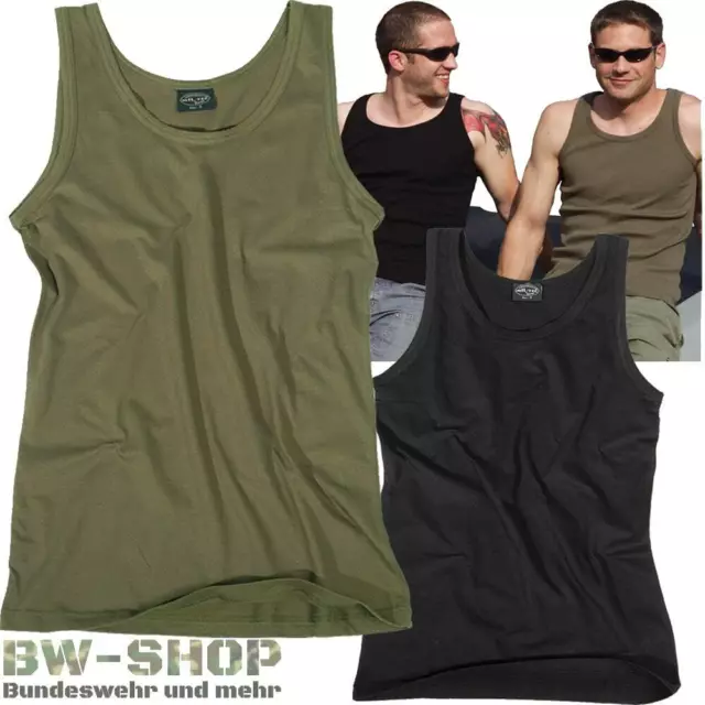 Brandit Tank Top Army Unterhemd Oliv & Schwarz Bw Achselshirt Muskelshirt Shirt