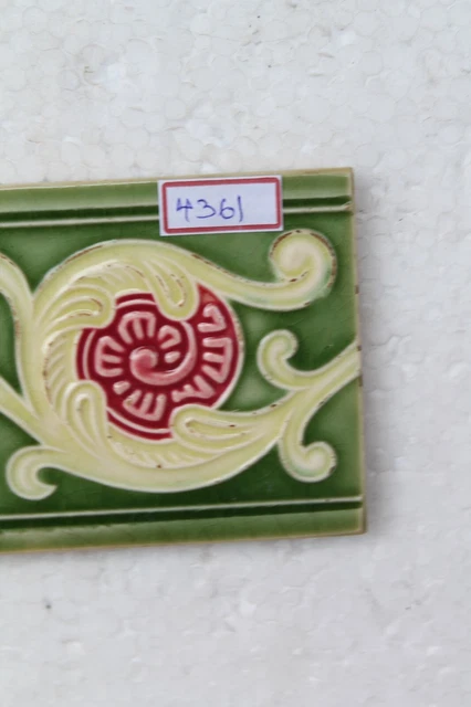 Japan antique art nouveau vintage majolica border tile c1900 Decorative NH4361 4
