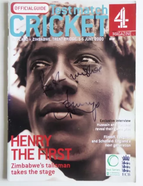 England V Zimbabwe 2000, Autographed Magazine With 49 Signtures. Botham, Streak.