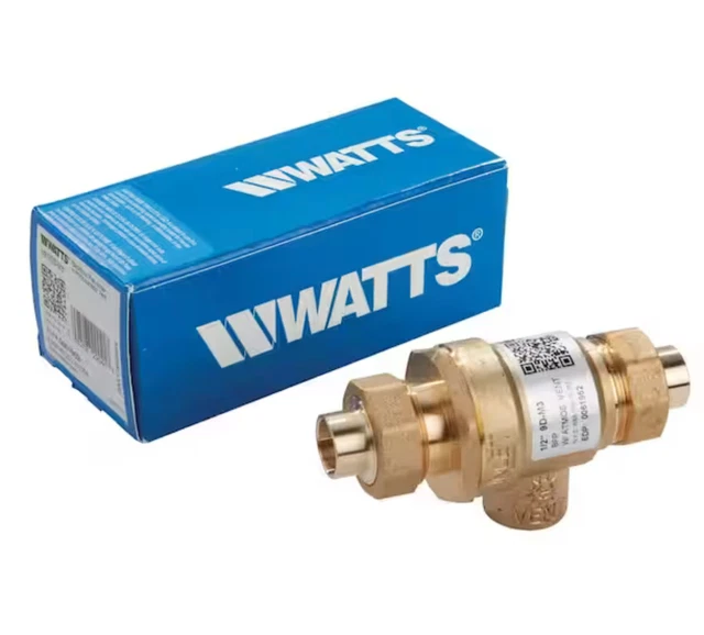 Watts 1/2” BBFP-S Dual Check BackFlow Preventer Valve With Atmospheric Vent