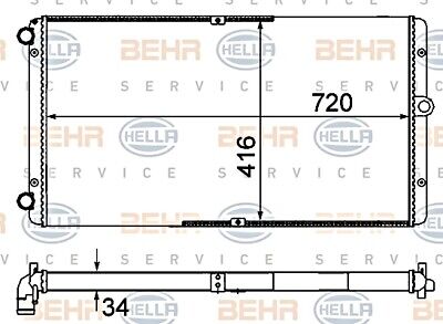 BEHR raffreddamento motore radiatore per VW Transporter Caravelle t4 7d0121253a 
