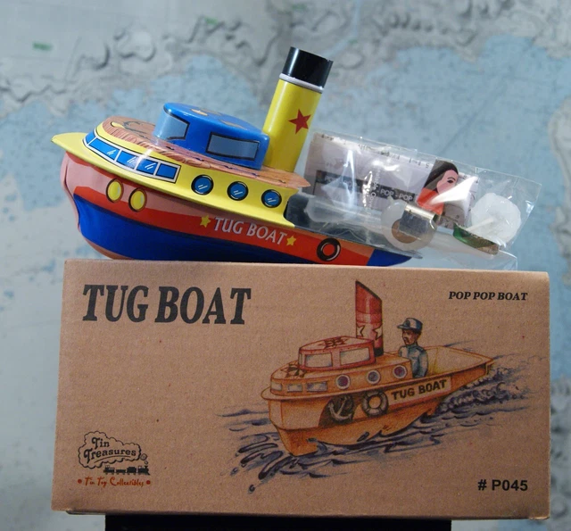 Ancien Jouet Bateau De Guerre – Tôle Lithographiée – Canon – Style Penny Toy – KK