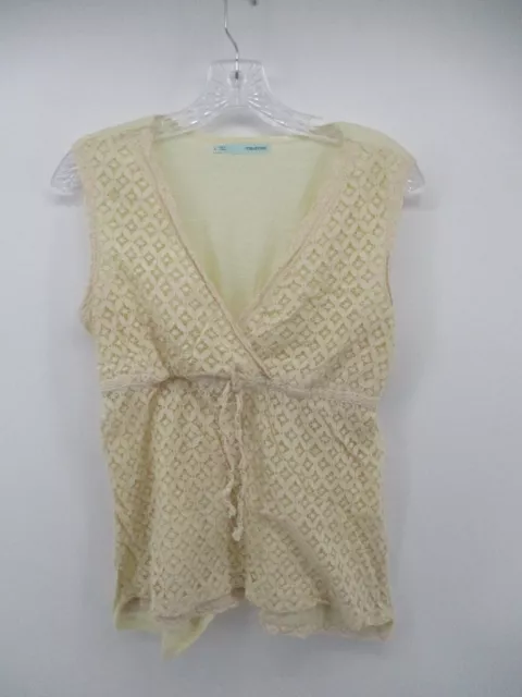 Maurices Large Sleeveless V Neck Empire Waist Crochet Lace Accented Shirt