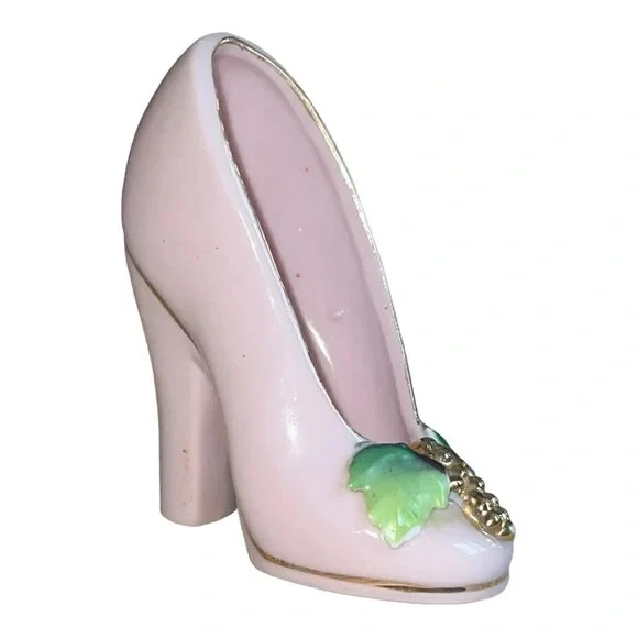 Mini Pink Porcelain High Heel Shoe Pump Vintage 1940’s-50’s Japan