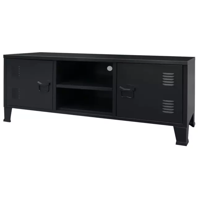 NNEVL TV Cabinet Metal Industrial Style 120x35x48 cm Black