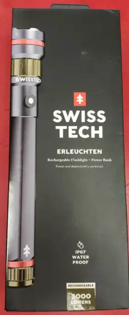 Swiss Tech 31656 Erleuchten 3000 Lumen LED Flashlight ***BRAND NEW***