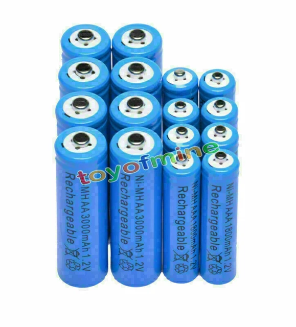 8xaa 3000mah 8x aaa 1800mah 1 2v ni mh rechargeable battery 2a 3a blue