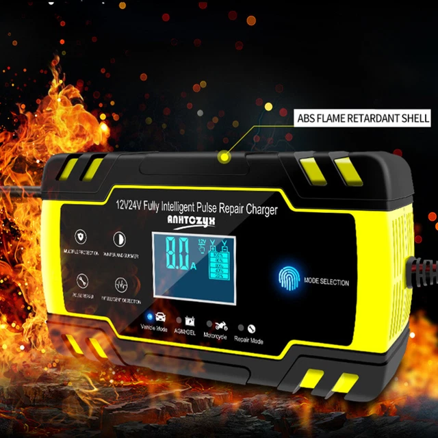 Voiture Chargeur de Batterie 12V 24V Automatique Intelligent pour Auto Moto Voiture Chargeur de Batterie 12V 24V Automatique Intelligent pour Auto Moto