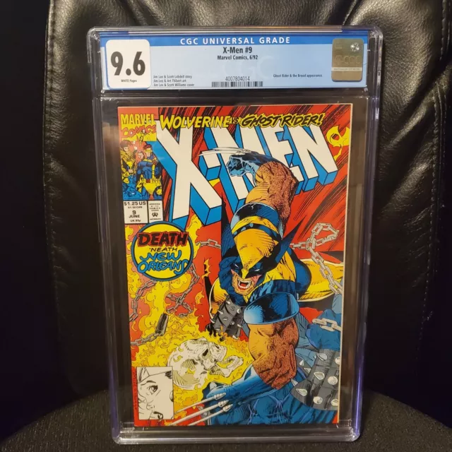 X-Men #9 1992 6/92 Wolverine Vs. Ghost Rider CGC GRADED 9.6 WHITE PAGES Jim Lee