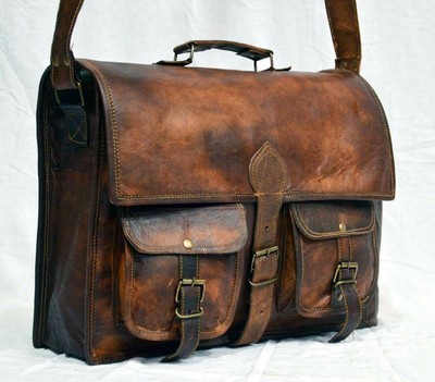 DURABLE Homme Authentique Vintage Durable Bandoulière Cuir Épaule Portable Sac Mallette 
