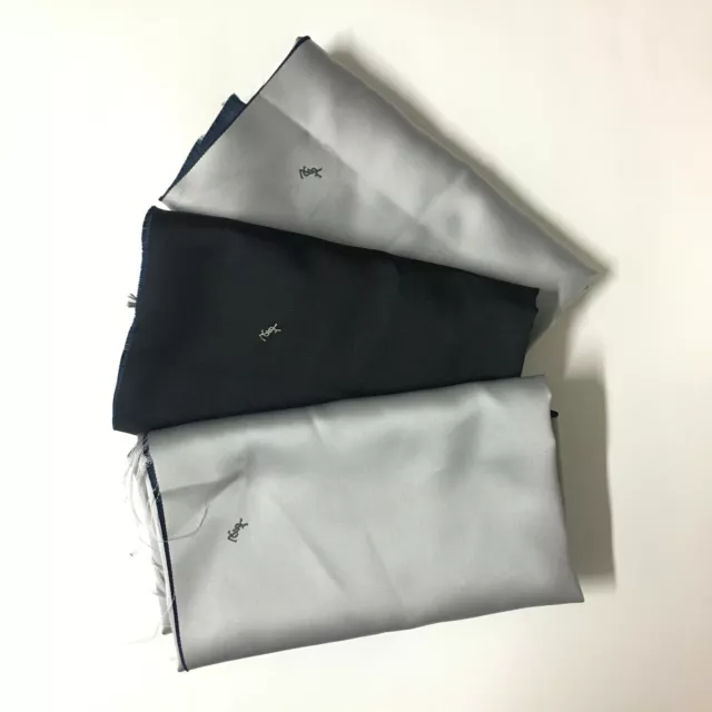 Trio scampoli di stoffa Yves Saint Laurent colori nero bianco cucito creativo
