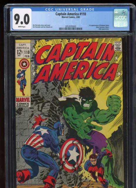 Captain America #110 - Marvel - White - 2/69 - CGC 9.0 - 1st Madame Hydra Viper