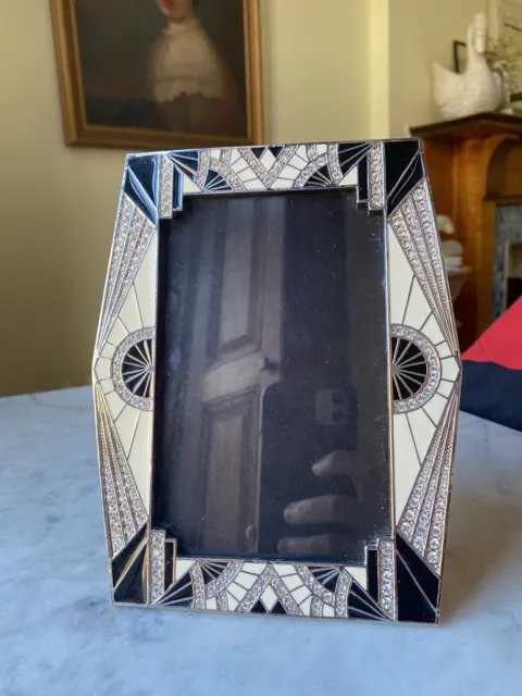 Kenneth Jay Lane Enamel and Crystal Art Deco Picture Frame