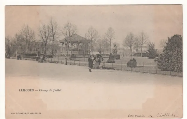 Cpa 87 - Limoges : Champ De Juillet (Haute-Vienne) - Écrite