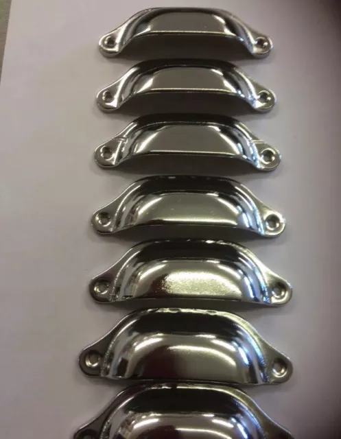 8 Draw Handles,silver Metal Knobs,Cupboard Chest Drawer Chrome Shell Handle Pull