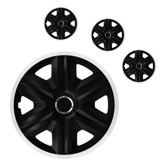4 pcs SET 14" WHEEL TRIMS COVERS White HUB CAPS 14 INCH FAST LUX 14"