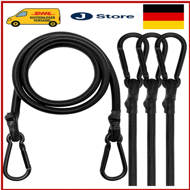 6 Stück Spanngurte Mit Karabiner – 50/100/150 Cm, Extra Stark, Wetterfest, Für Garten, Auto, Camping