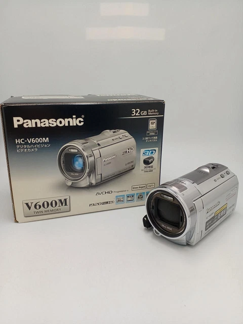 PANASONIC HC-V600M FULL HD Camcorder 32GB 21x Zoom Silver Tested