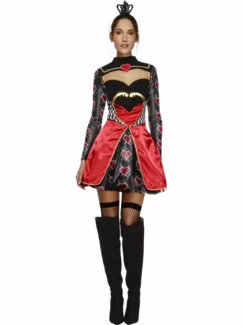 Ladies Queen Of Hearts Costume Sexy Fever Fancy Dress Adult Fairytale UK 16-18