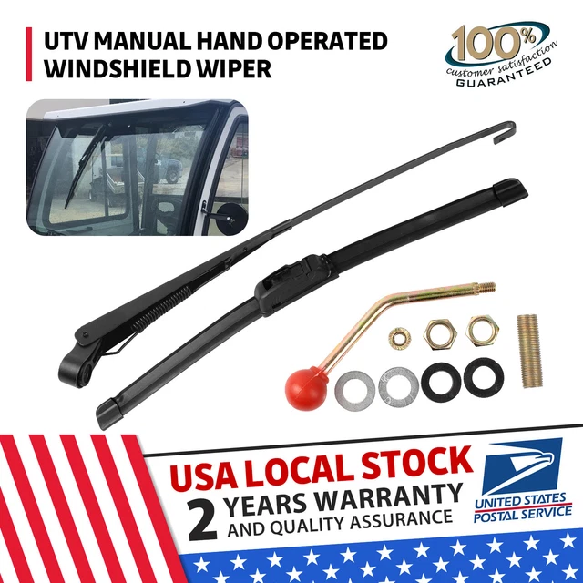 UTV MANUAL HAND Operated Windshield Wiper Rubber Blade Universal