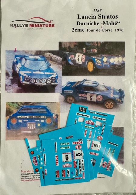 Modèle Réduit Lancia Stratos HF Tour De Corse 1977 (Tony Carello) - 1/43 - Neuf - Décals Exclusifs