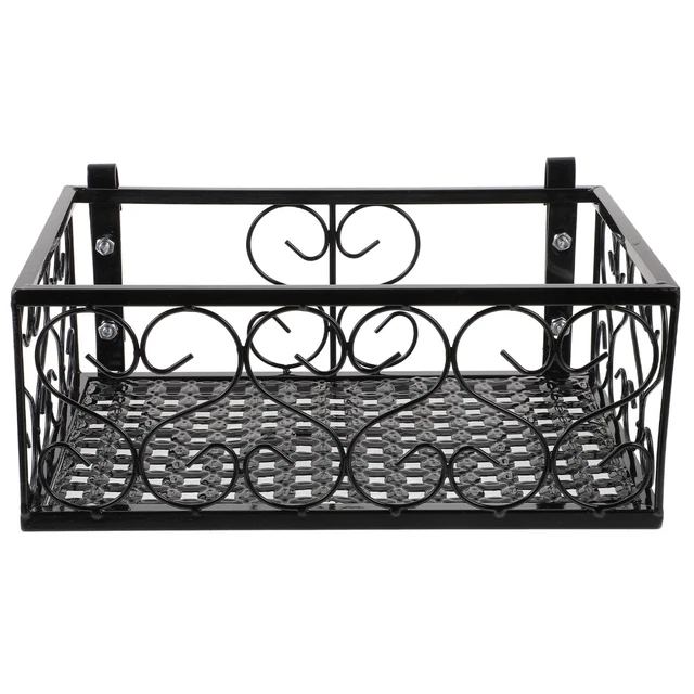 1 Set Balkon Hängen Blumentopf Halter Hängen Geländer Pflanzer Korb Metall