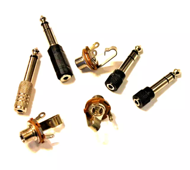 7Pcs Headphone Adapters And Sockets / Phono Plugs And Adapters