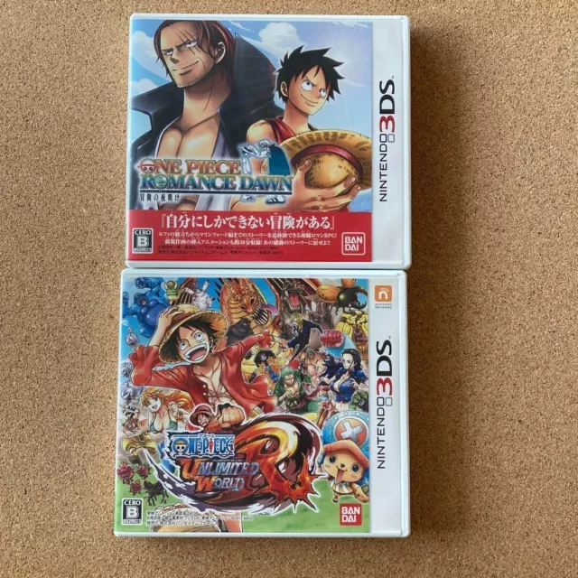 One Piece Romance Dawn & One piece Unlimited World R set Nintendo 3DS Japanese