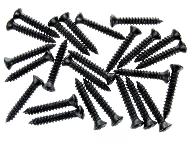 Ford Black Trim Screws- #8 x 1" Phillips Oval Head- #6 Head- 25 screws- #274