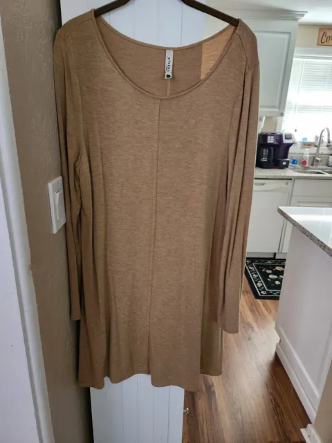 Kensie Pieces Xl Tall Beige Brown Pullover/L/S Round Neck Dress New W/O Tags!!!!