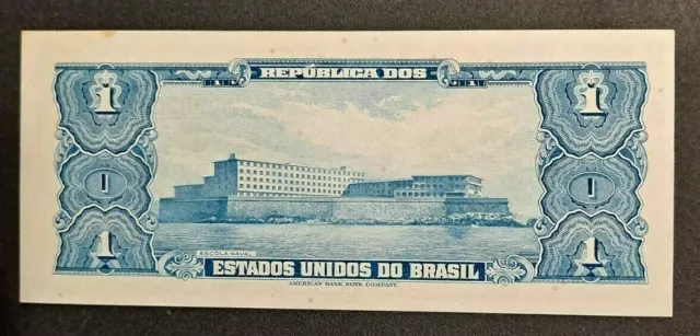 REPUBLIC OF BRAZIL 1 CRUZEIRO - NICE CRISP UNC BANKNOTE!-d4393xcx 2