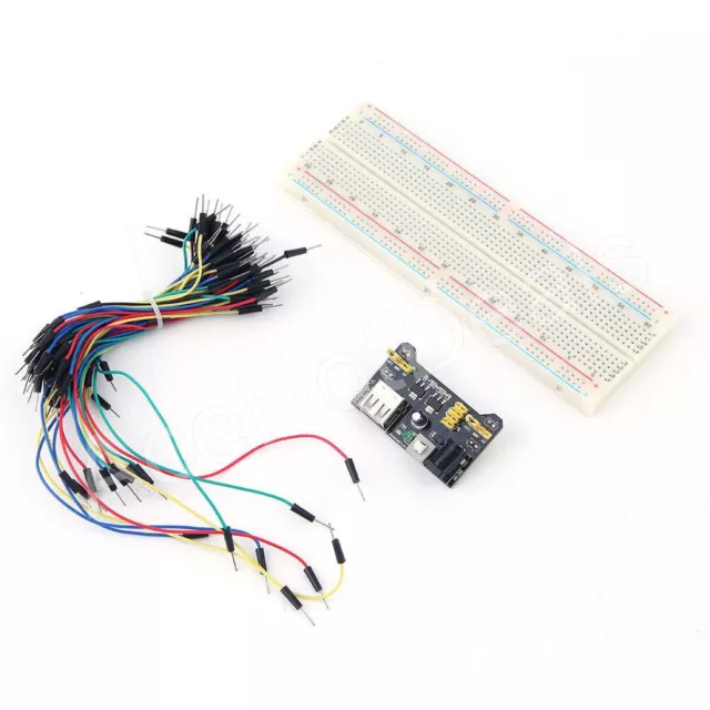 MB-102 830 Point Prototype PCB Breadboard+65pcs Jump Cable Wires+Power Supply