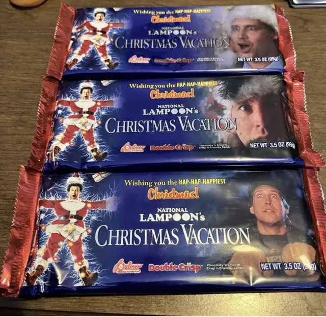 Lot Of 3 National Lampoons Christmas Vacation Chocolate Bars. NEW Sealed RARE