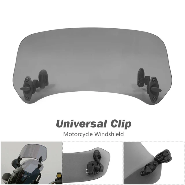 Motorcycle Windshield Motorbike Clip On Wind Screen Deflector Extension Spoiler