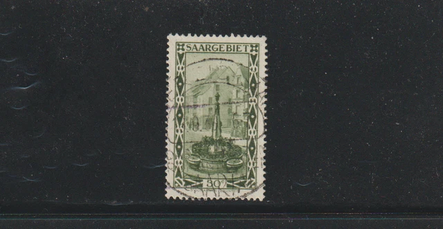 Saargebiet 112 II "Marktbrunnen" 30 Ct deutlicher Plattenfehler gestempelt