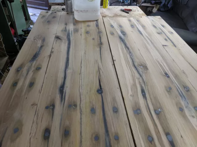 RUSTIC SOLID OAK  TABLE TOP/side board  made from RECLAIMED railway sleepers 3