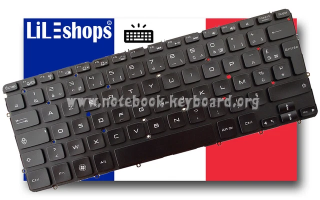 Clavier AZERTY Français Rétroéclairé Pour Dell XPS 13 (7390, 9305, 9370, 9380) - Neuf Sous Garantie