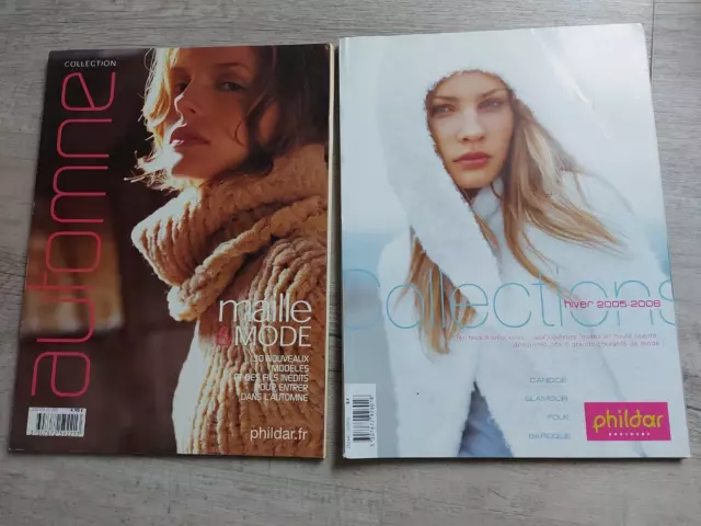 LOT 2 CATALOGUES Tricot PHILDAR HIVER MIXTE ET AUTOMNE HIVER FEMME