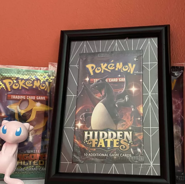 pokemon hidden fates Empty booster pack Framed. Charizard Art