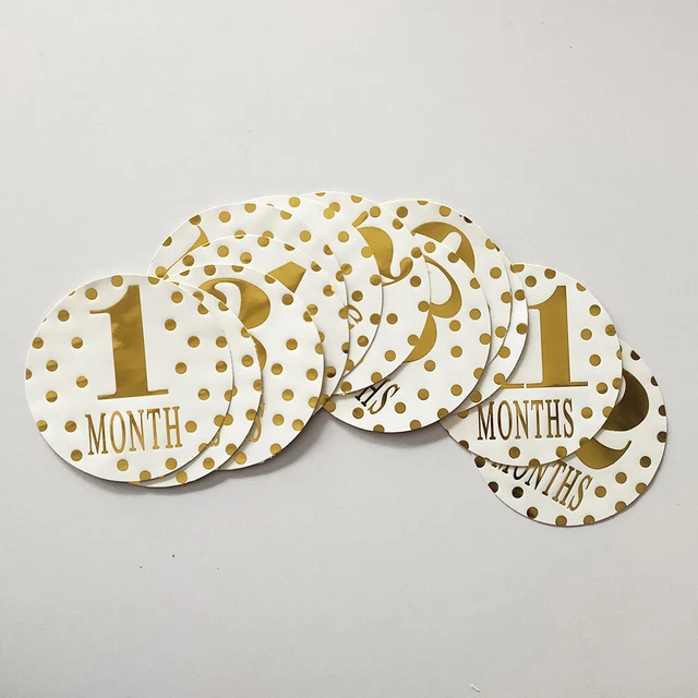 12pcs Infant Baby Monthly Sticker Pregnant Women Month Milestone Photograph Prop