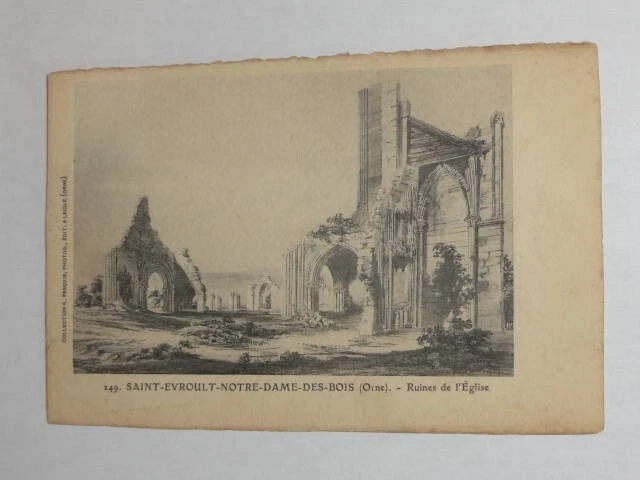 CPA, Orne,61, St Evroult-notre-dame-des-bois, ruines de l'église, 1933