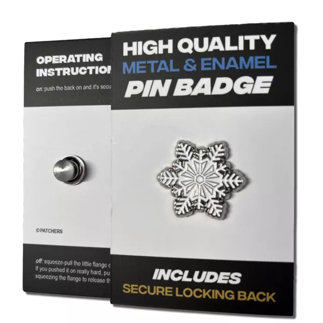 Snowflake High Quality Metal & Enamel Pin Badge with Secure Locking Back