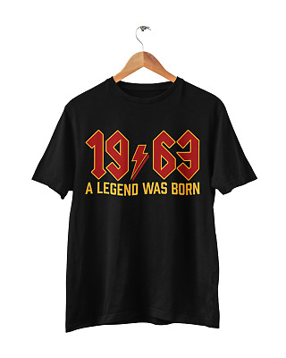 Funny 60th Birthday in 2023 T Shirt 1963 A Legend Was Born Rock Font Gift Idea