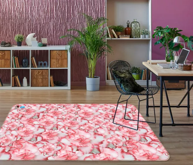 3D Pink Carnation Flower G1067 Mat Elegant Photo Carpet Rug Honey 2023