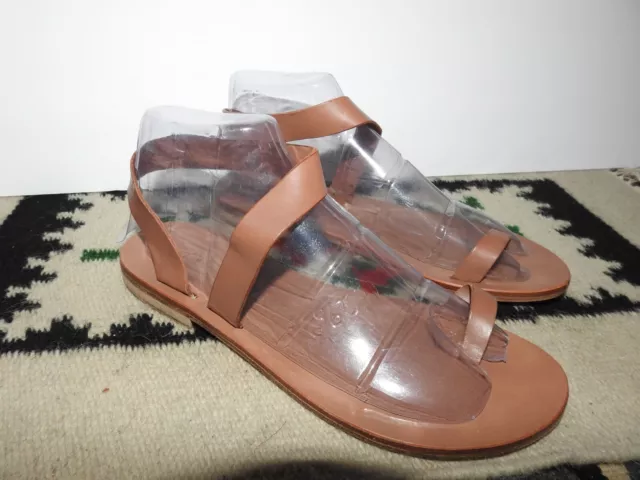 ALVARO GONZALEZ Women's Comfort Sandals Brown Leather Size 38/8 Slip On Great