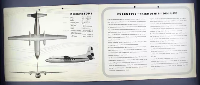 F.27 Fokker Friendship Executive Deluxe Manufacturers Sales Brochure Cutaway 3