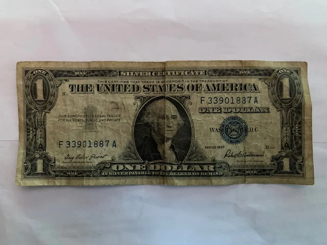 Series 1957 One Dollar Silver Certificate - Blue Seal - Priest-Anderson