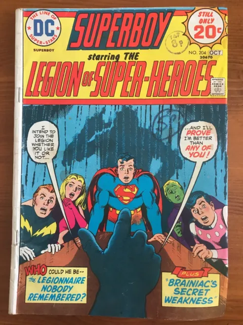 DC Comics Superboy and the Legion of Superheroes Comic No 204 - October 1974